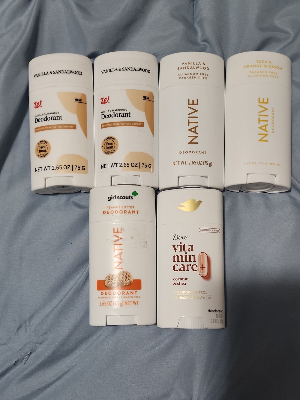 6 Native White and Gold Deodorant Stick Assortment - Women Bath & Body